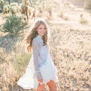 White lace free people dress